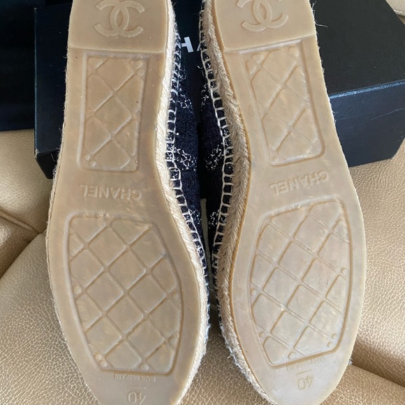 Chanel Slvr/Black Espadrilles Lambskin & Tweed - Picture 11 of 13